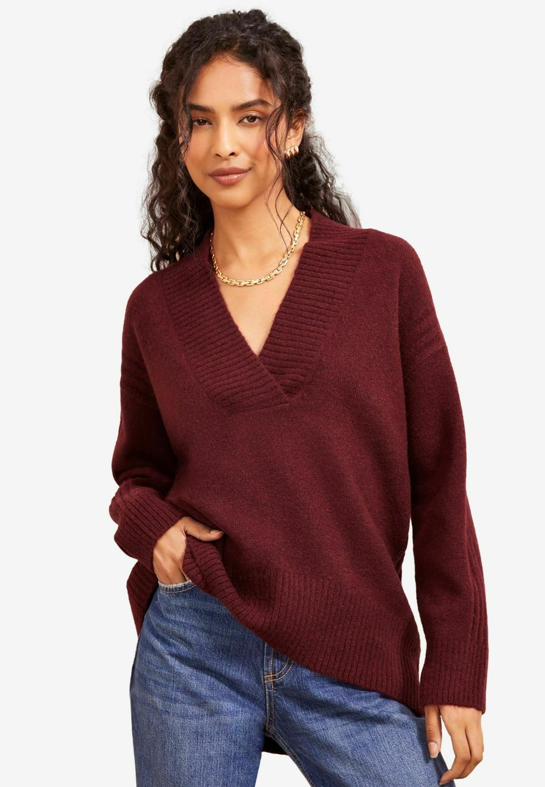 Friends Like These V-NECK Strickpullover red/rot