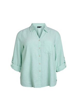 Button-down blouse - grayed jade