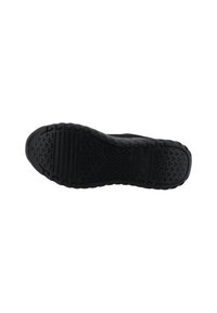 Black sneaker sole with textured grip pattern, featuring a rubber material and rounded toe. No visible branding or additional colors.