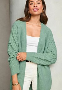 Lipsy REGULAR FIT - HONEYCOMB LONGLINE - Kardigan - green