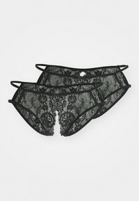 PETITE FLEUR GOLD BY LASCANA THONG OUVERT 2 PACK - Kelnaitės - black