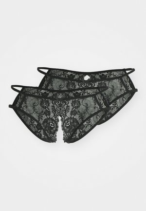 PETITE FLEUR GOLD BY LASCANA THONG OUVERT 2 PACK - Culotte - black
