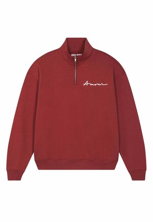 AMOUR EMBROIDERY SUPERHEAVY ZIPPED - Sweater - red earth