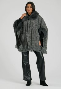 South Beach FAUX FUR PONCHO - Poncho - grey