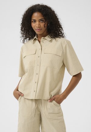 NAYA STRIPED  - Button-down blouse - chincilla   white stripe