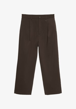 PULL&BEAR, TAILORED FIT DARTED - SMART TROUSERS - Pantalon classique - brown