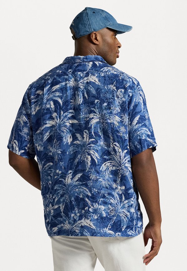 TROPICAL PRINT LINEN CAMP SHIRT - Shirt - indigo4