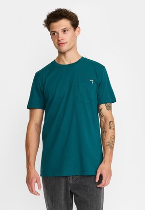 REVOLUTION, REVOLUTION PRINTED T-SHIRT - Basic T-shirt - darkpetrol