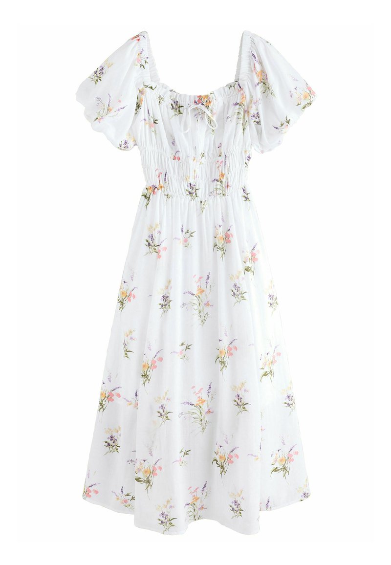 Next PUFF SLEEVE MIDI  - REGULAR FIT - Robe de jour - white ground
