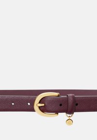 Lauren Ralph Lauren CHARM CROSSHATCH LEATHER BELT - Pásek - pinot noir