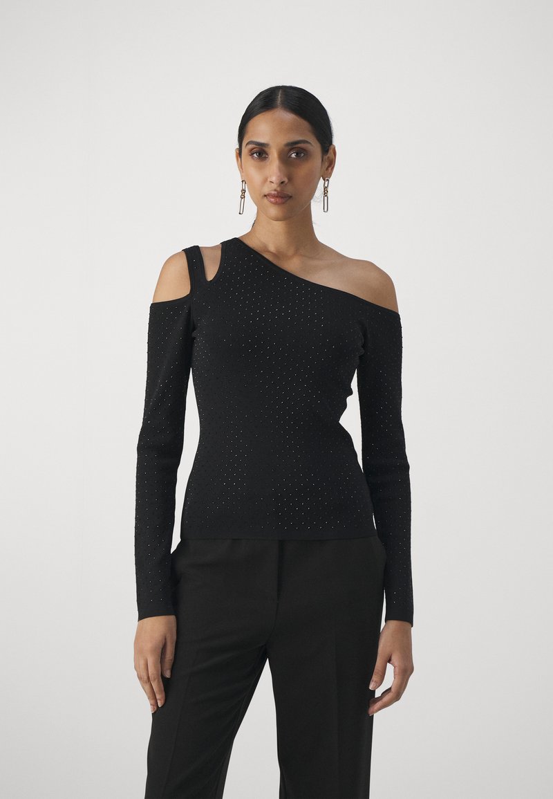 LIU JO MAGLIA CHIUSA - Maglione - nero/strass