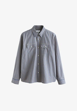 Next, REGULAR FIT - MICRO CHECK LONG SLEEVE SHIRT . - Skjorter - blue