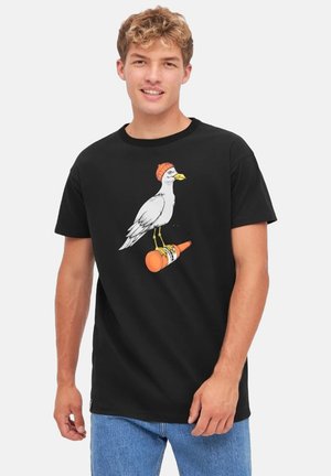 STURMMÖWE - Print T-shirt - jet black tiger