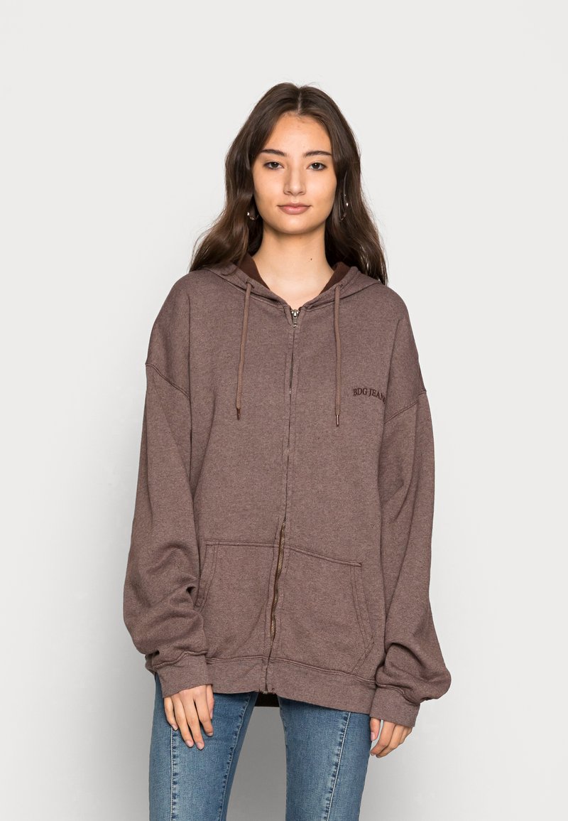 BDG Urban Outfitters ZIP UP HOODIE Sweatjacke chocolate/braun