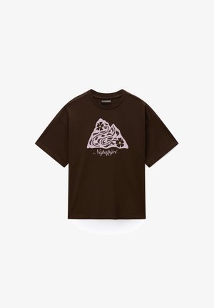 Napapijri, T-shirts print - dark brown