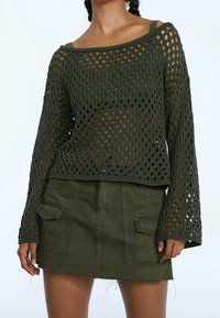 Stradivarius Stickad tröja - green