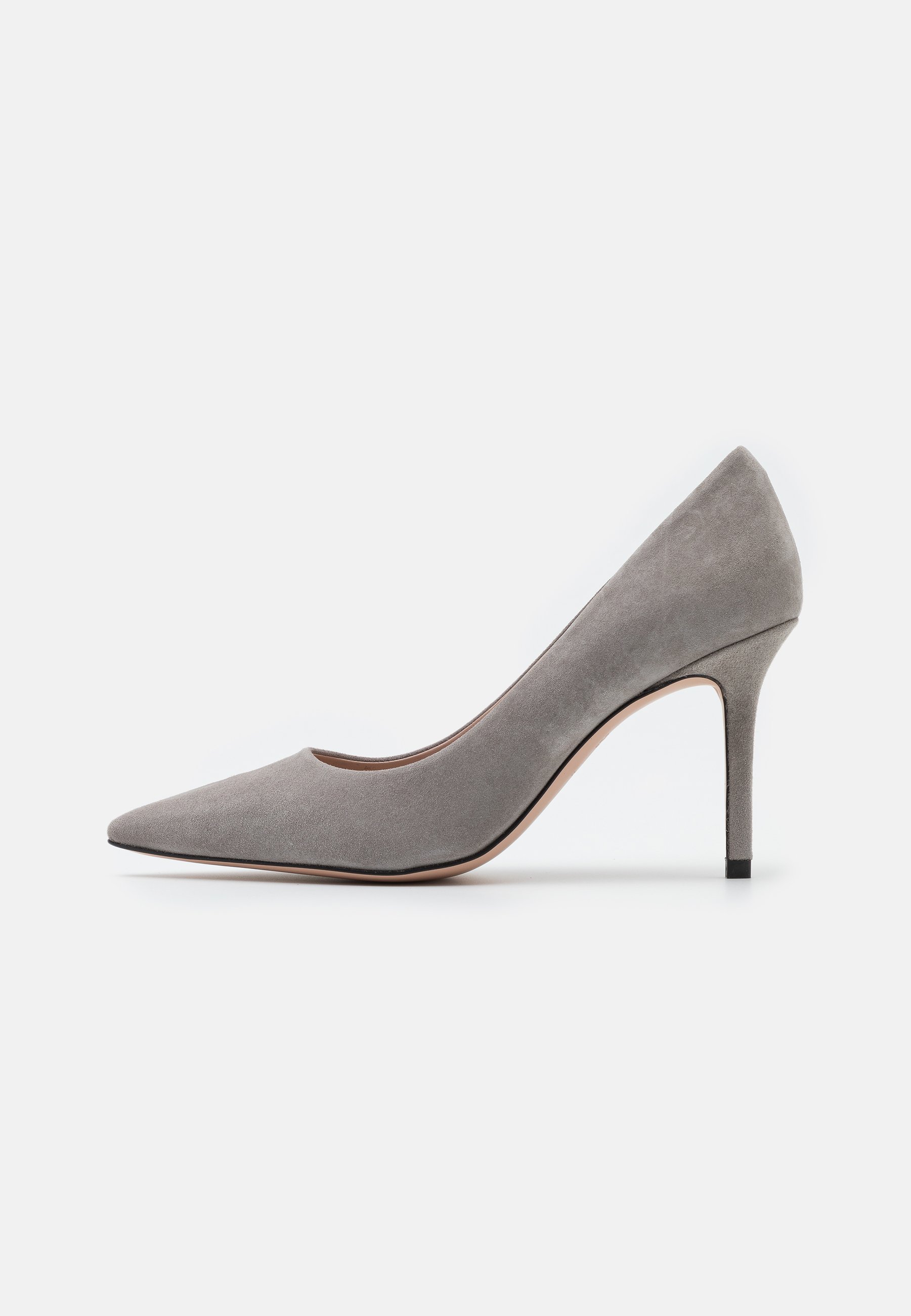 grey pointed heels
