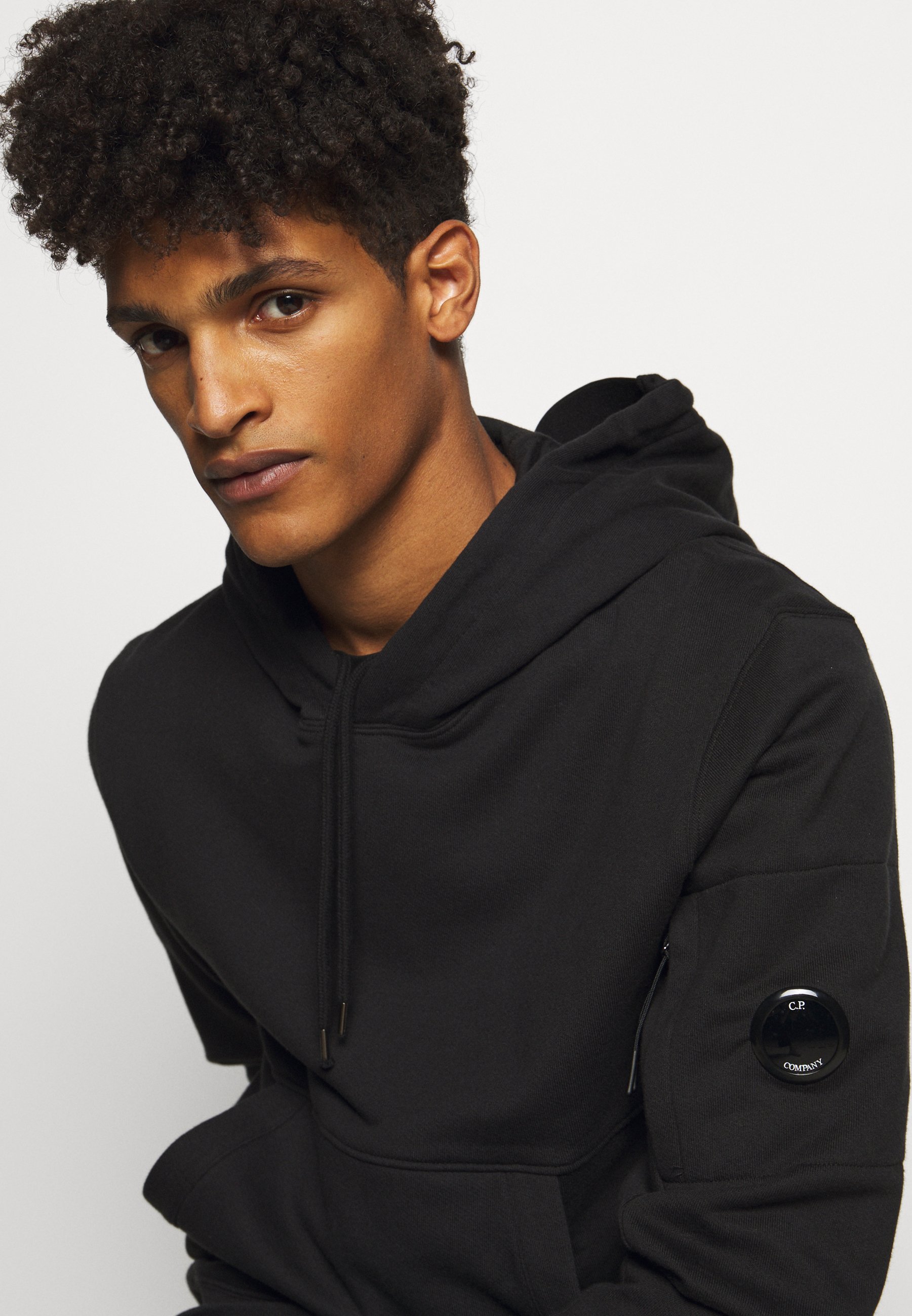C.P. Company HOODED Hoodie blacksvart Zalando.no C.P. Company Dunjakke blacksvart Zalando.no