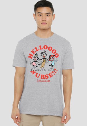 Cotton Soul, ANIMANIACS/HELLO NURSE - Print T-shirt - mottled light grey