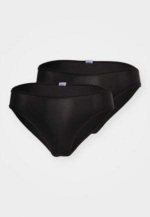 Svarta bomullsbikinin med klassisk skärning. Har en mjuk yta med en bred midjeresår och inga synliga sömmar. Levereras i tvåpack.