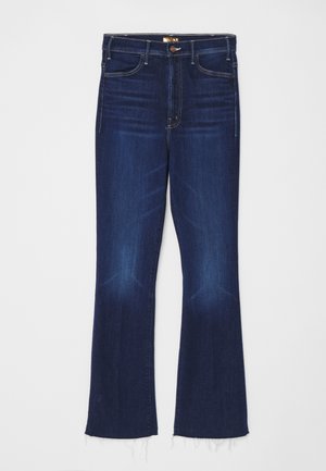 Mother THE HUSTLER FLOOD FRAY - Jean bootcut - dark blue