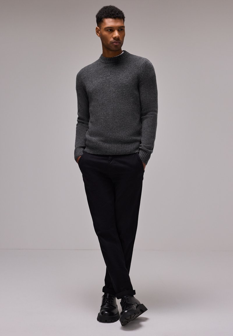 Street One MEN Strickpullover grau/dunkelgrau