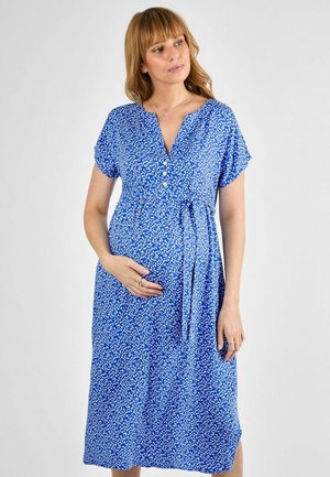 MATERNITY FIT-BUTTON FRONT MIDI  - Shirt dress - blue