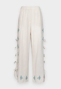 TANIA BEADED PANTS WITH SIDE TIES  - Kelnės - white