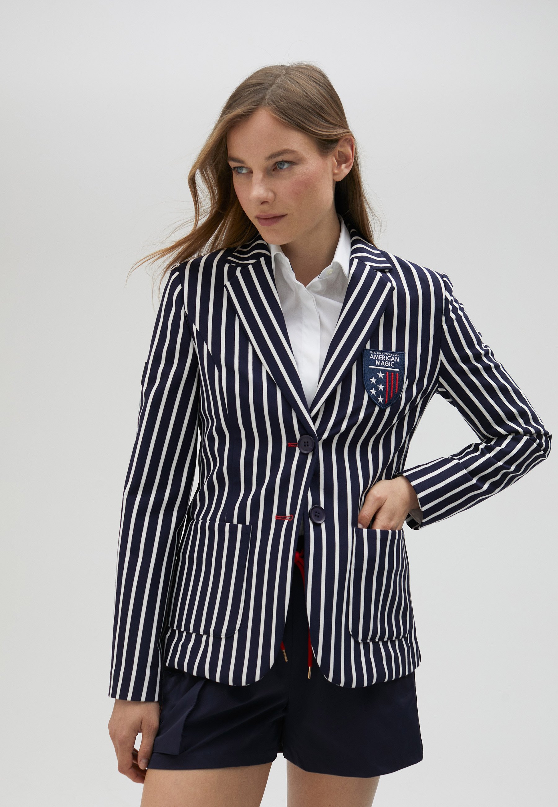 Veste Blazer Femme Business à Rayures - Taille 40/42 (M) Noir - Occasion Très Bon état
