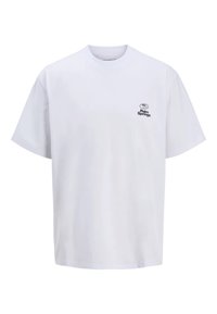 T-shirt en coton blanc à manches courtes, col rond, avec un petit logo noir "Palm Springs" sur le côté gauche.