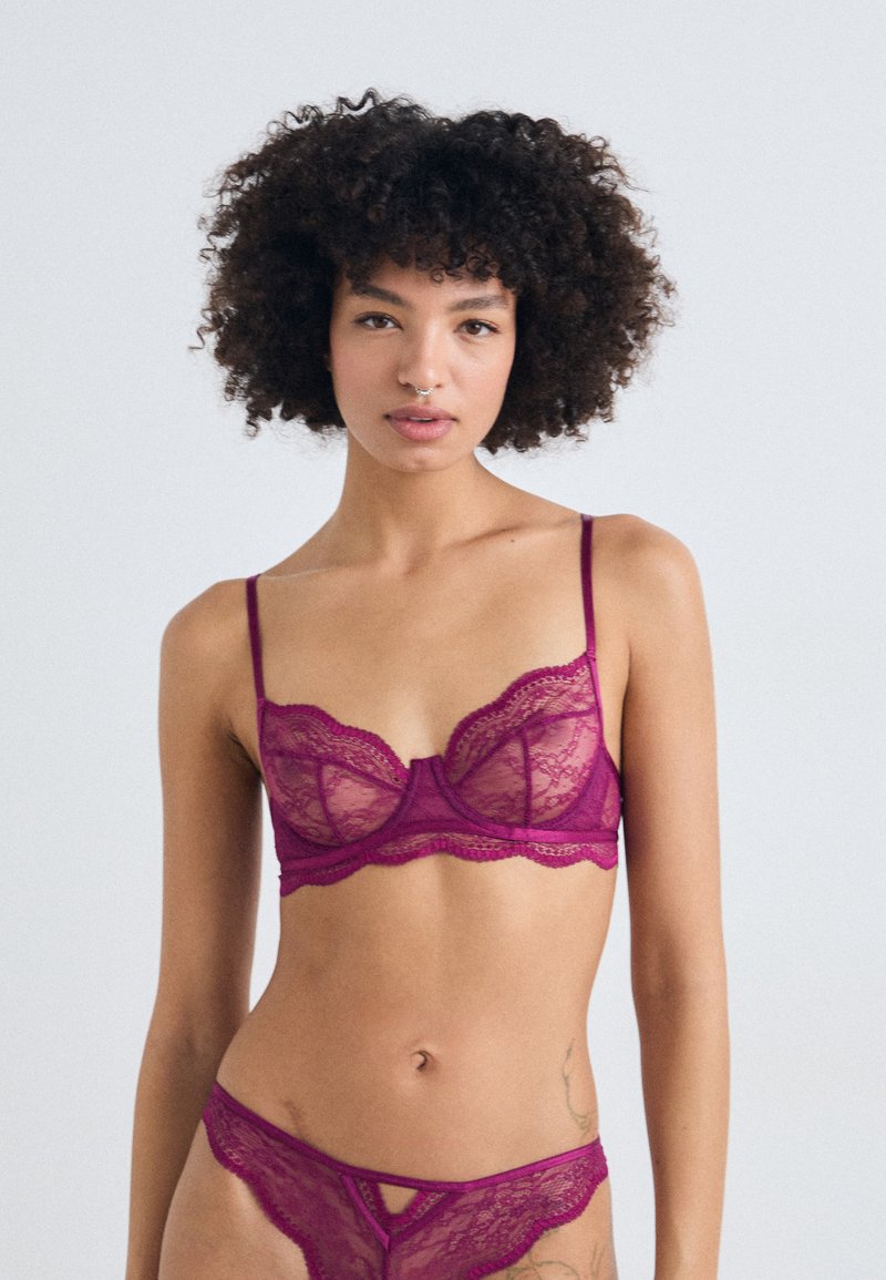 Hunkemöller - ISABELLE DEMI UNPADDED - Liemenėlė su lankeliais - purple, Padidinti