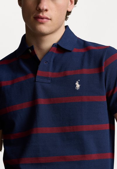 Polo Ralph Lauren CUSTOM FIT STRIPED MESH POLO SHIRT - Polo - spring navy/red carpet