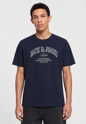 Jack & Jones, JJEDENVER LOGO TEE SS O-NECK SN - T-Shirt print - navy blazer