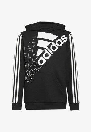 LOGO ESSENTIALS - Sweat à capuche - black/white