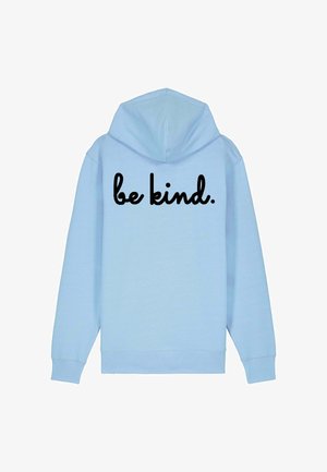 BE KIND BACK EMBROIDERY - Cipzáras pulóver - blue