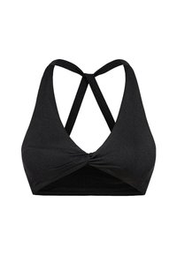Vidutiniškai krūtinę prilaikanti sportinė liemenėlė - black