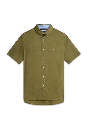 Tommy Hilfiger, REGULAR FIT LINEN BLEND SHORT SLEEVE SHIRT - Košile - dark artichoke