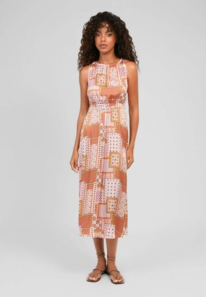 AN'GE, ROBE MIDI MILHAN PATCHILA OCRE - Robe de jour - brown