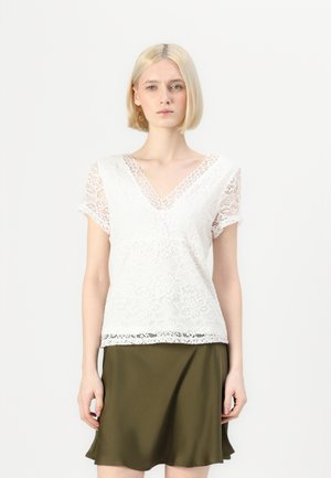 VILACY V NECK - Apdrukāts T-krekls - snow white