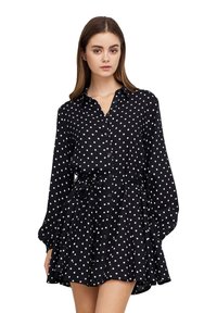 Terranova A POIS GRANDI - Abito a camicia - nero