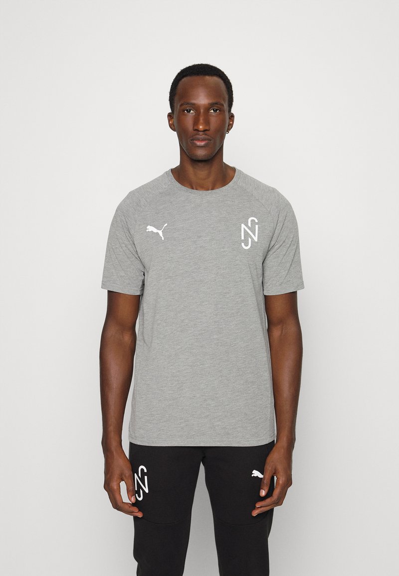 Puma NEYMAR JR EVOSTRIPE TEE - T-shirt con stampa - medium gray heather