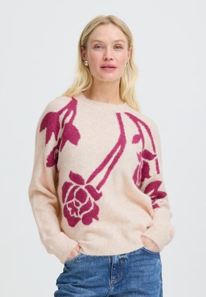 b.young, BYOMEA FLOWER JUMPER 4 - Maglione - birch/pink rose