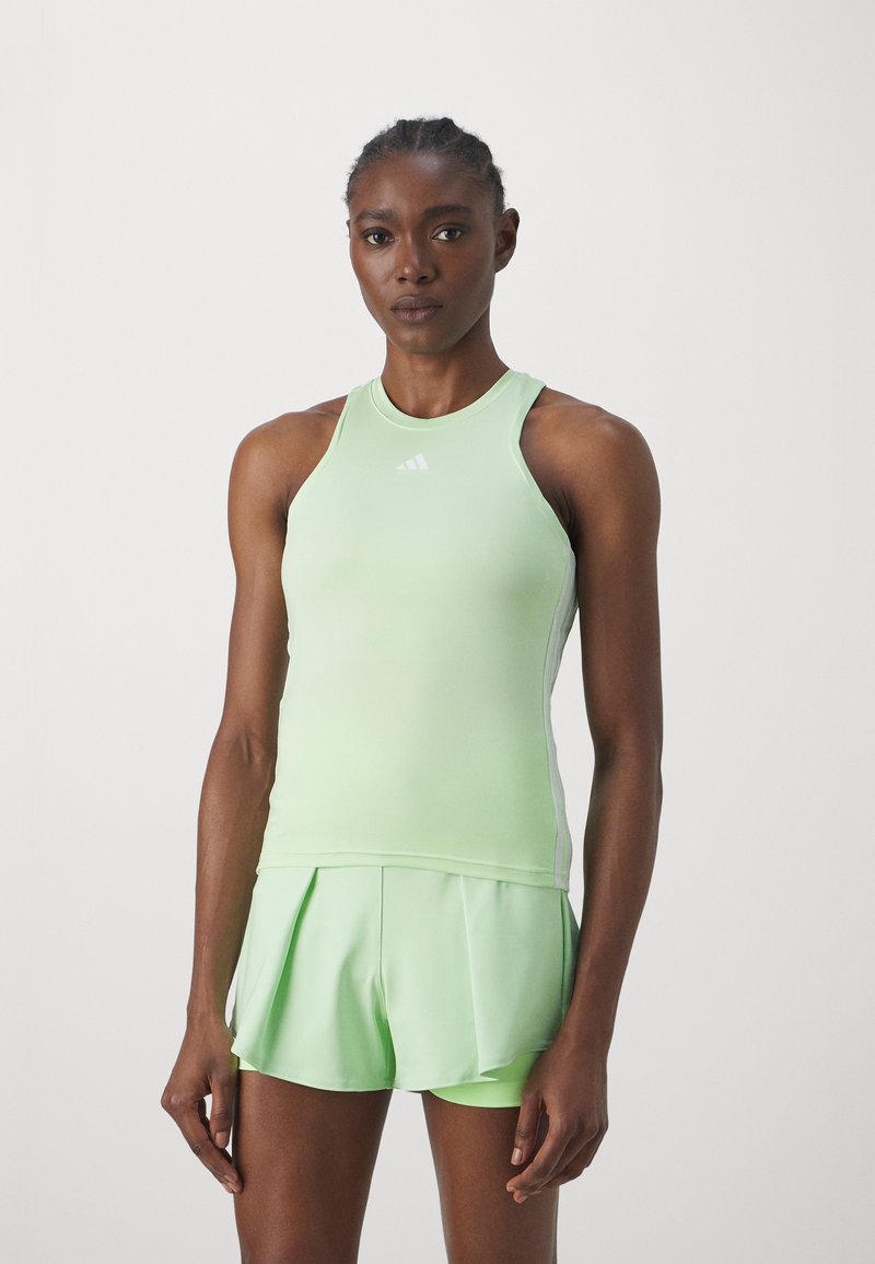 adidas Performance - AEROREADY TRAIN ESSENTIALS REGULAR 3-STRIPES TANK - Top - semi green spark/white, Zvětšit