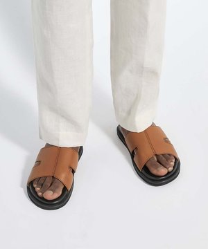 Dune London, ISHAA Leather Slip On Sandals - Mules - tan