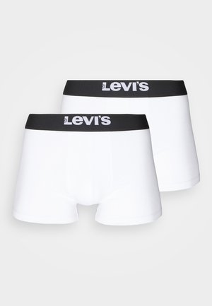 Baltas bokseršortus ar melnu jostu, kurā ir Levi's logo. Gluda auduma, pieguloša forma un vidusceļa garums. Komplektā divi pāri.