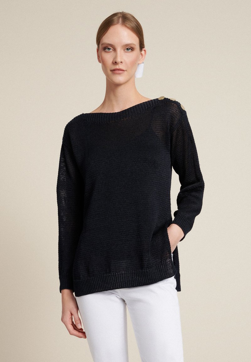 Damen Strickjacken | Luisa Spagnoli CASCATE Strickpullover blu/blau - KX81990 Damen Strickjacken | Luisa Spagnoli CASCATE Strickpullover blu/blau - KX81990