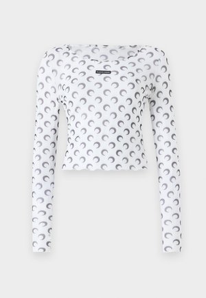 MARINE SERRE MOON PRINTED SECOND SKIN CROPPED - Μπλούζα με μακριά μανίκια - optical white