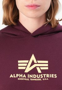 Felpa bordo con logo grafico anteriore in oro, con lettere stilizzate e un design a stella. Tessuto morbido con vestibilità comoda.