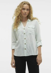 Vero Moda VMBUMPY L/S NEW NOOS - Button-down blouse - silt green