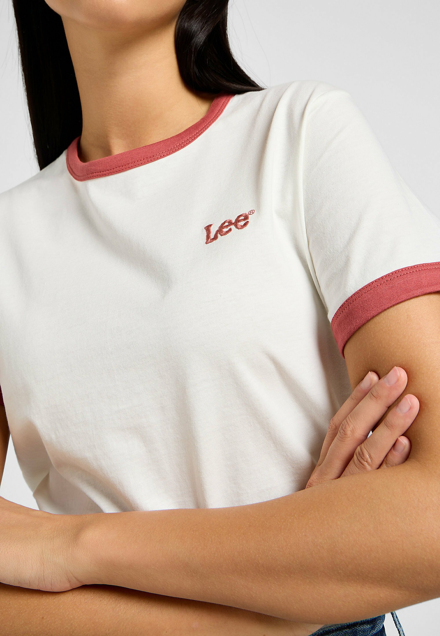 Lee RINGER TEE - T-Shirt print - ecru/beige - Zalando